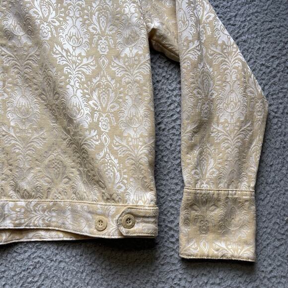 Vintage Bill Blass Jacket Shirt Womens Medium Beige Button Up - Picture 11 of 16